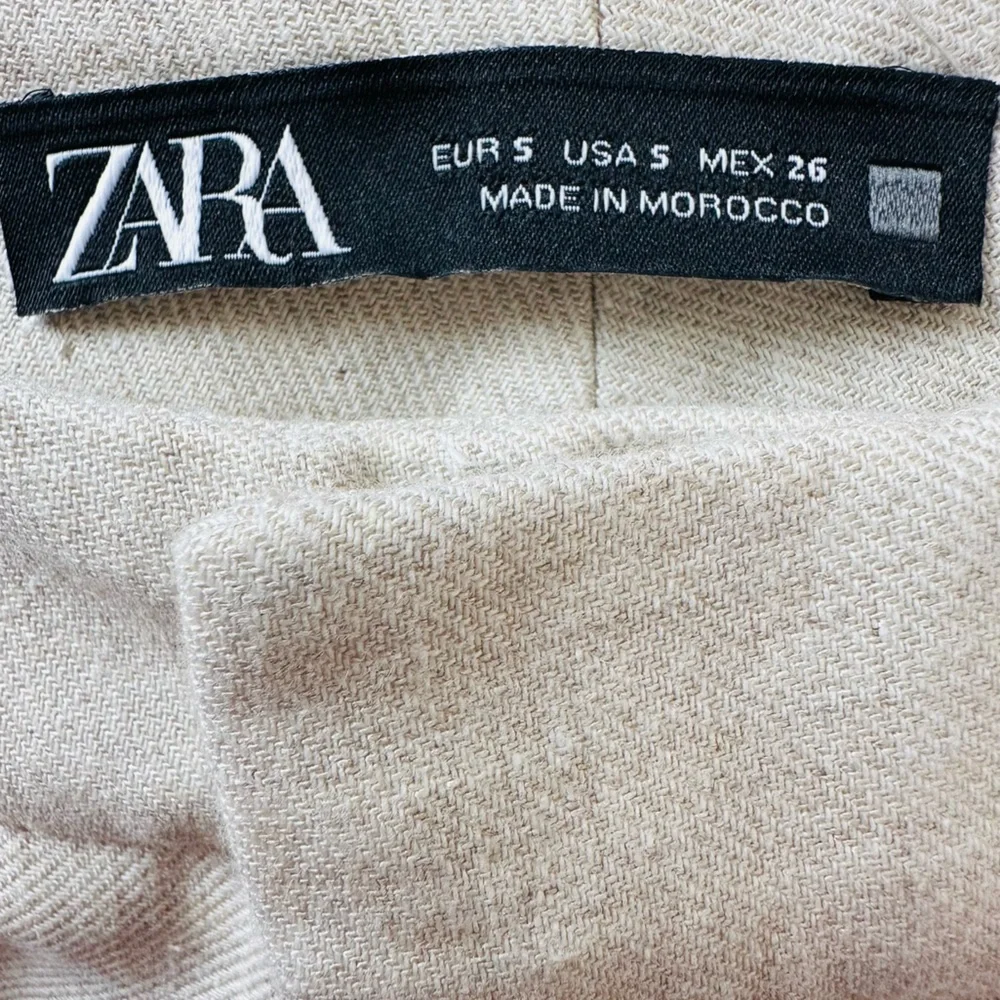 Zara cropped trousers pleated neutral pants - Picture 6 of 11